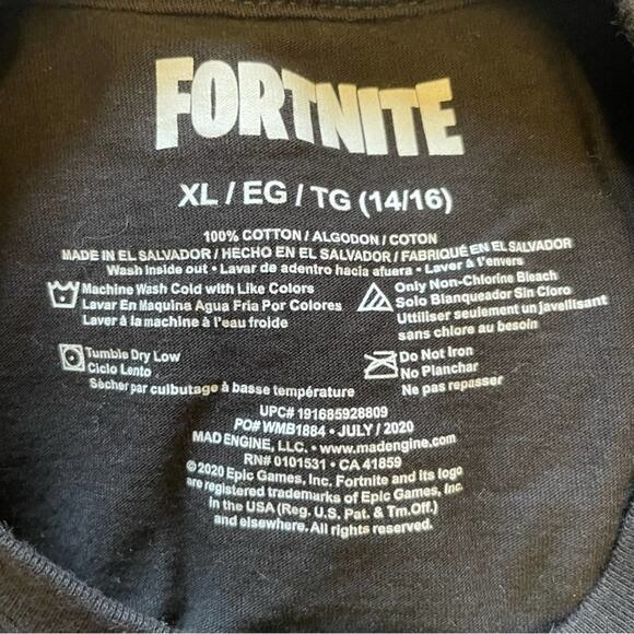 Fortnite XL (14/16) boy juniors short sleeve t-shirt black skeleton - Picture 4 of 7